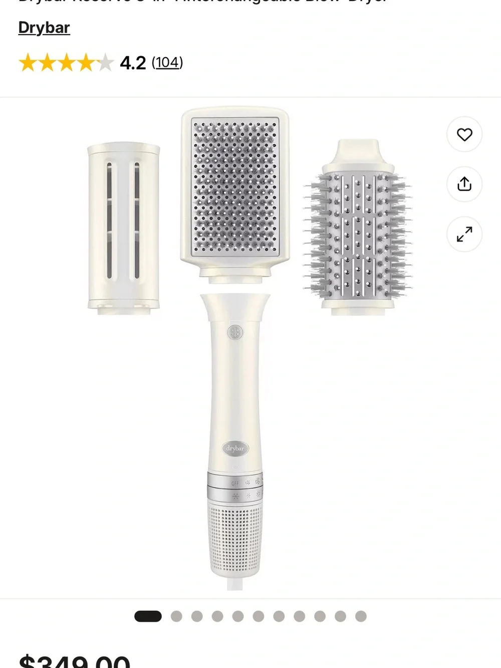 Drybar Cream 3‑Attachment Heated Styling Brush for Men